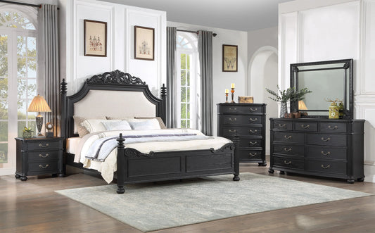 Kingsbury Black Traditional King Size Bedroom Set