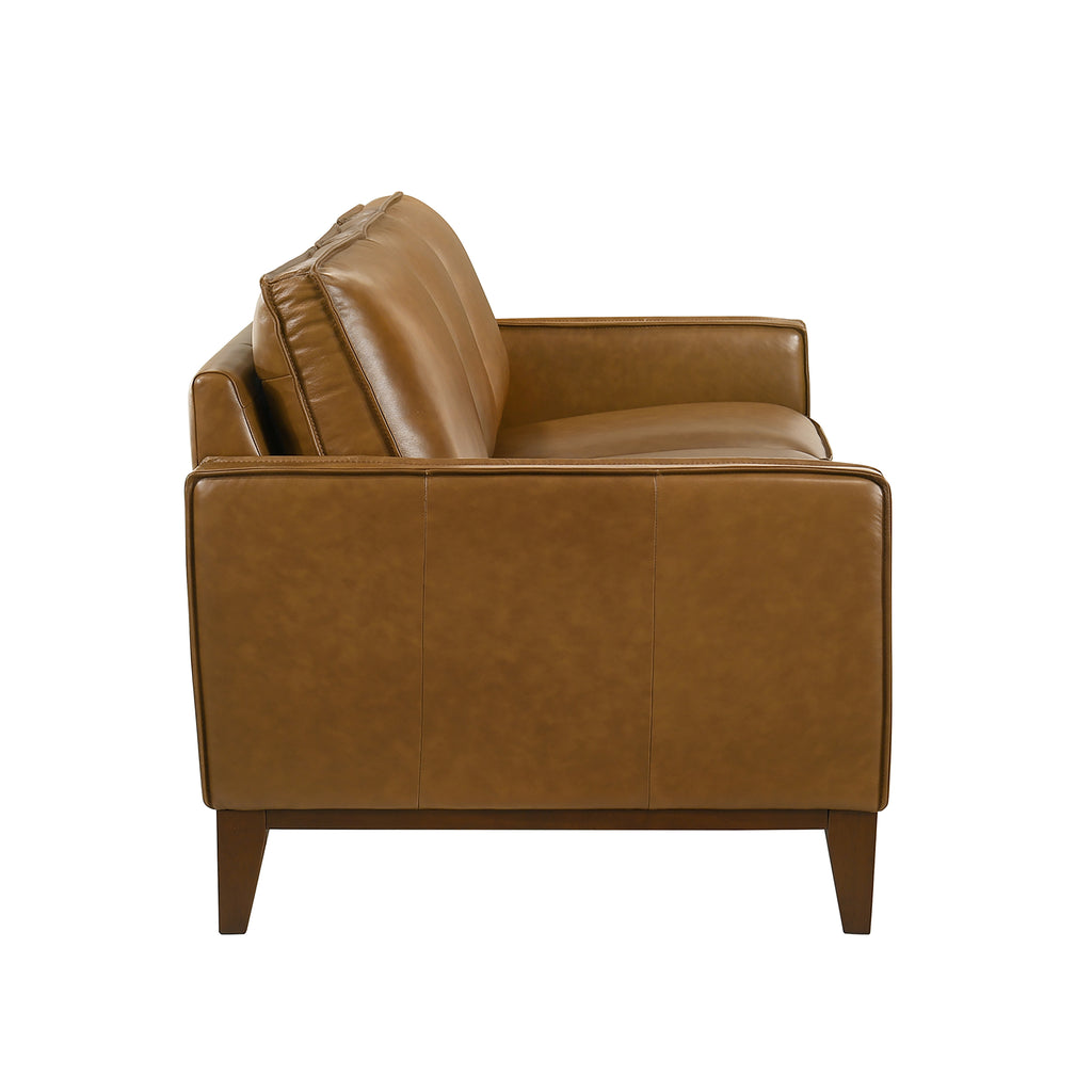 Caspar Caramel Top Grain Leather Sofa and Loveseat