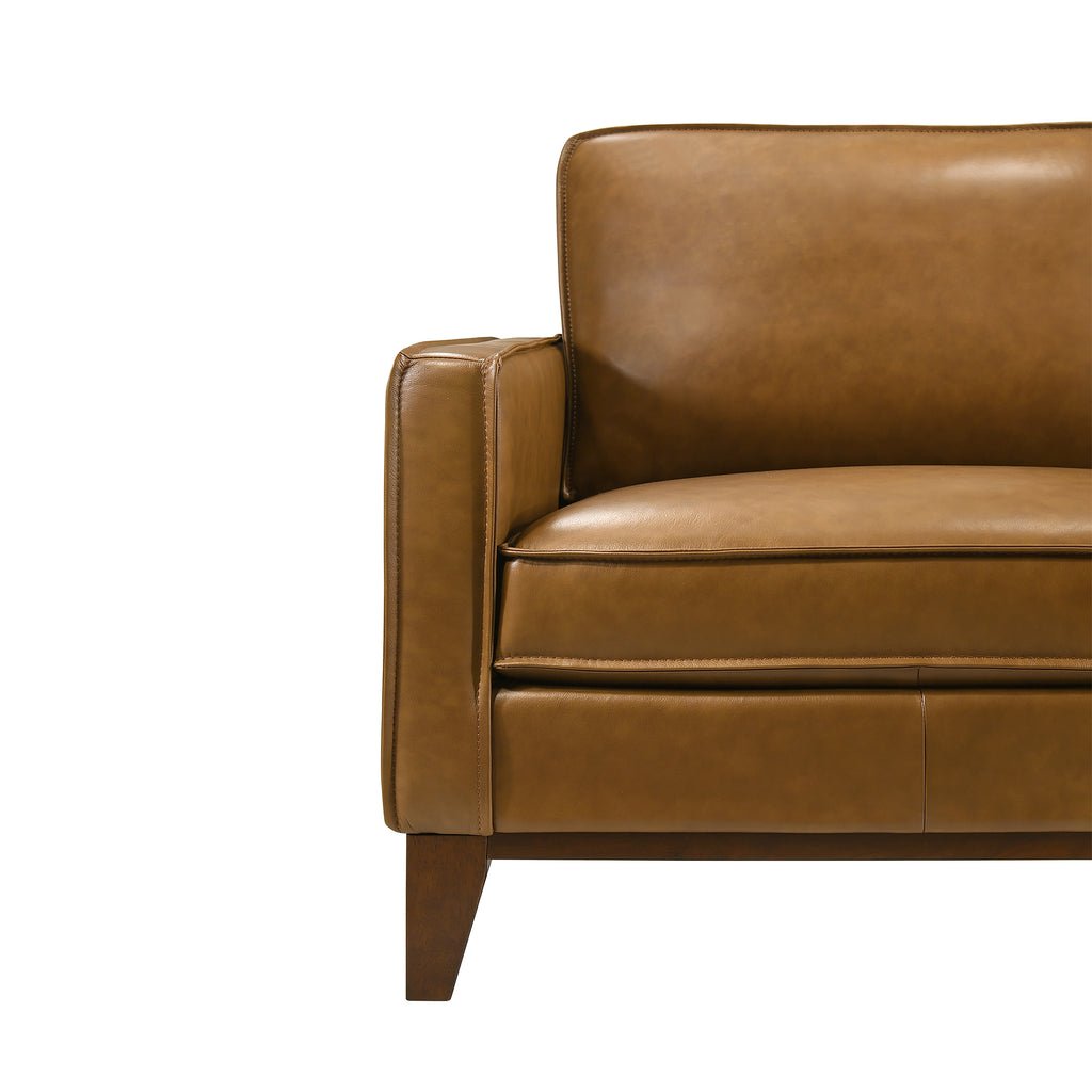Caspar Caramel Top Grain Leather Sofa and Loveseat