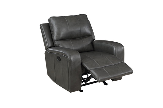 Linton Gray Leather Gliding Recliner