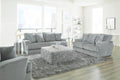Cuddler Silver Gray Sofa and Loveseat