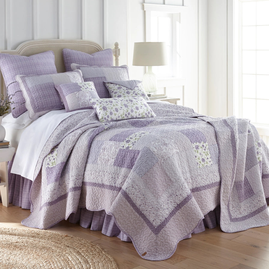 Lavender Rose 6 Pc. Cotton Quilted Queen Size Bedding Collection