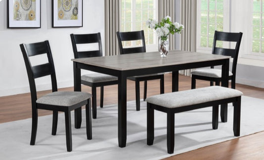 Two Tone Charcoal Black and Gray Dining Set