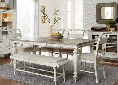 Antique Linen and Gray Farmhouse Dining Set