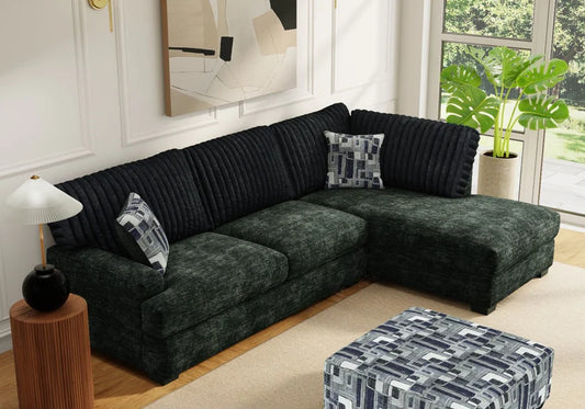 Galactic Charcoal Chaise Gray Sectional