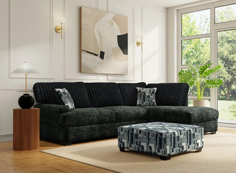 Galactic Charcoal Chaise Gray Sectional