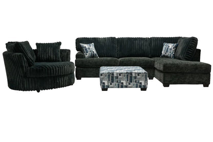 Galactic Charcoal Chaise Gray Sectional