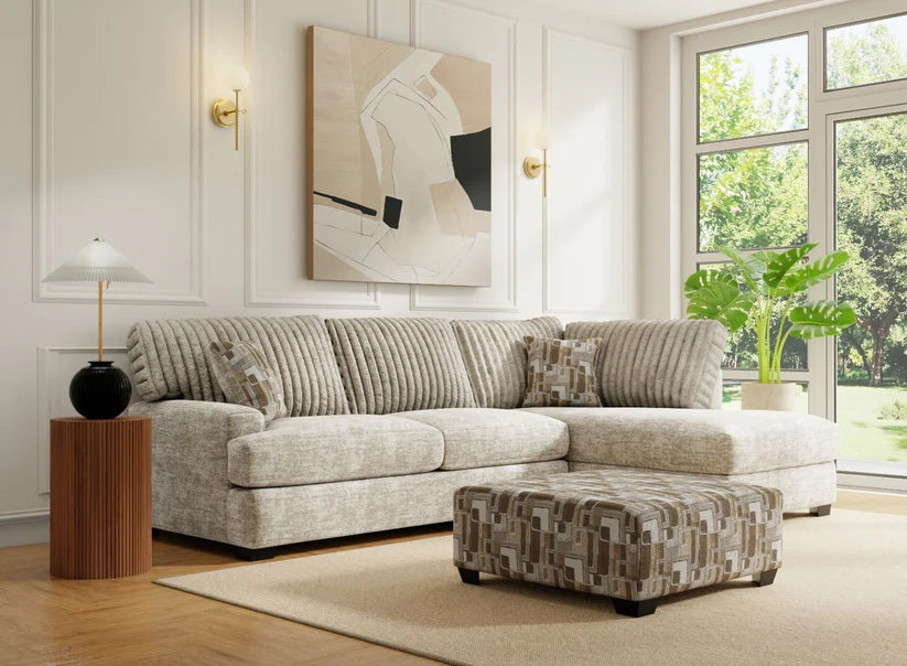 Galactic Parchment Taupe Chaise Sectional