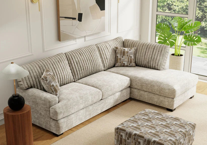 Galactic Parchment Taupe Chaise Sectional