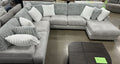 Plush moonstruck Gray and Cream Cuddle Chaise Sectional