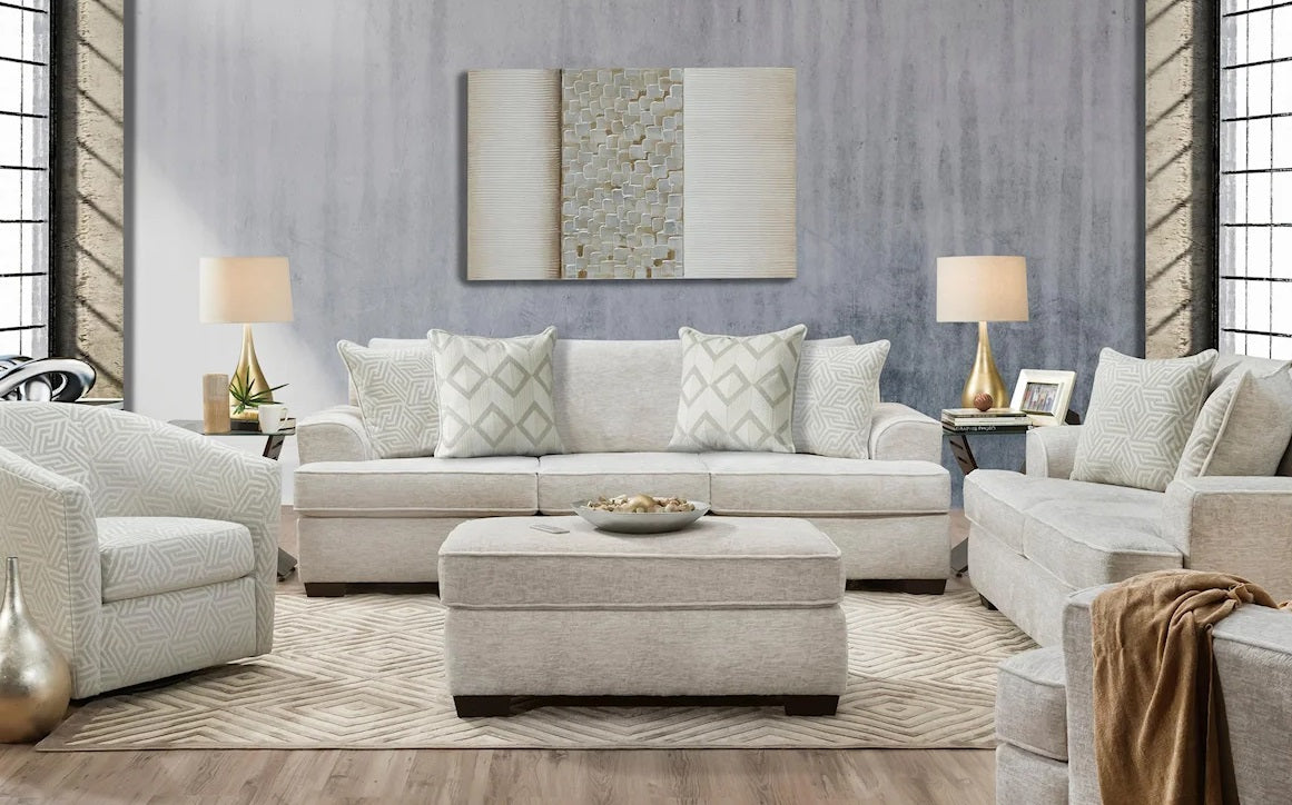 Ritzy Cream Sofa and Loveseat