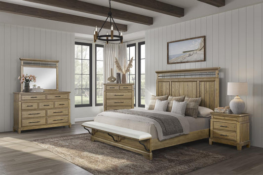 Farmhouse Bellamy Lane Caramel Queen Size Bedroom Set