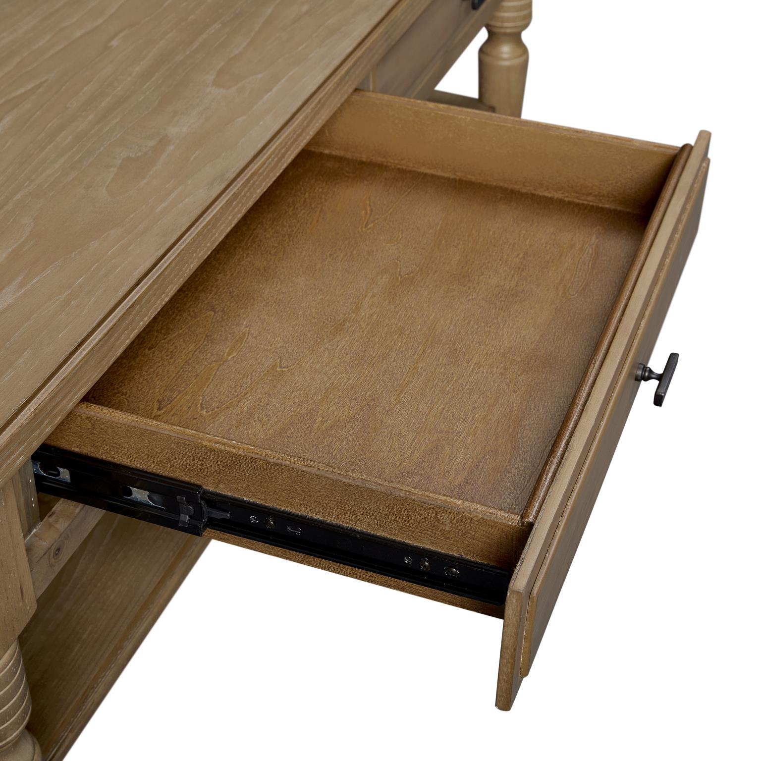 Tarrington Cashew Drawer Cocktail Table and Two End Tables