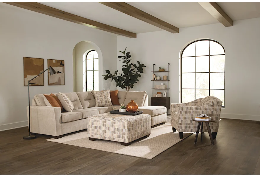 Bono Beige Two Piece Sectional with Chaise