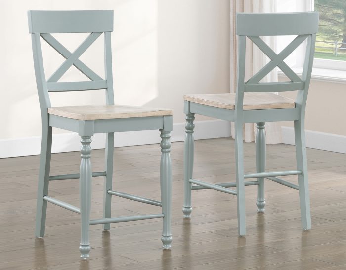 Darcy Parchment and Mint Green 7 pc. Counter Dining Collection
