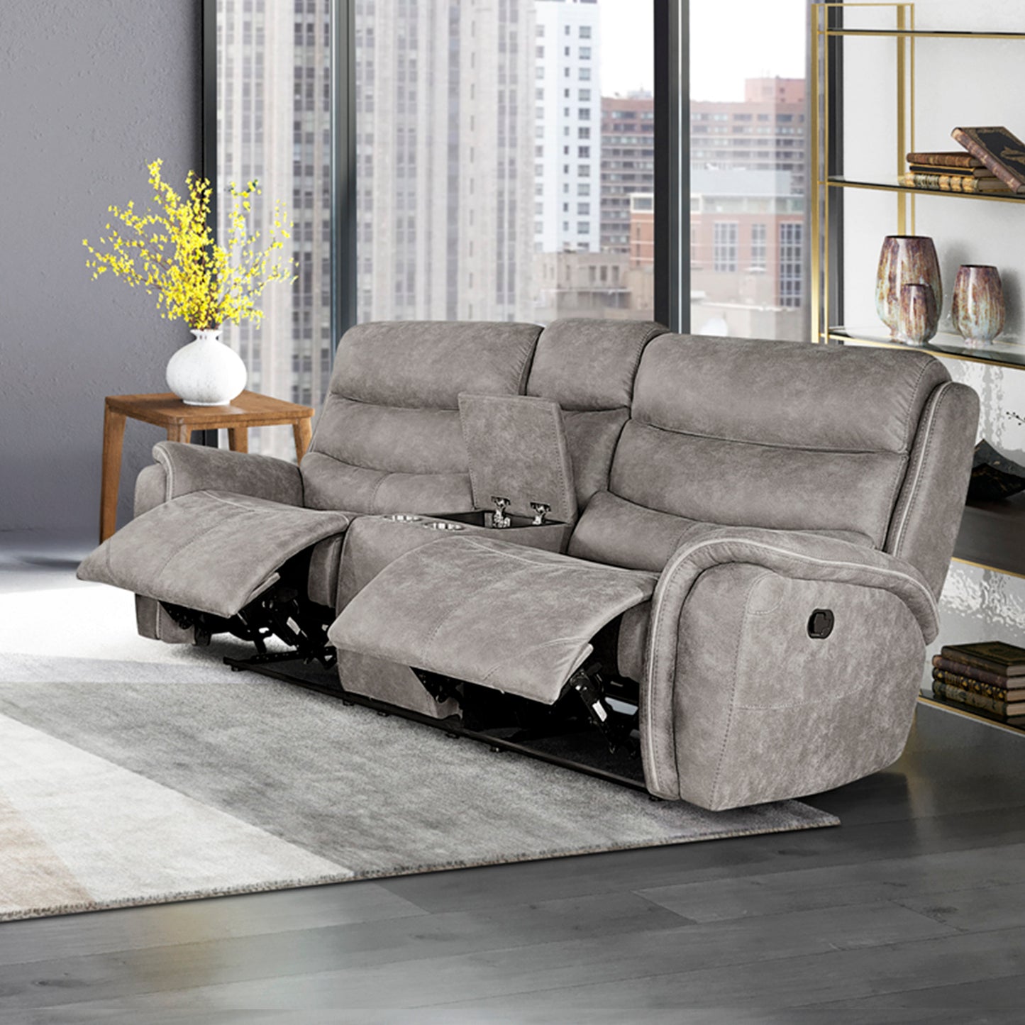 Kamari Gray Reclining Sofa and Loveseat