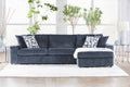 Tristan Indigo Blue Chaise Sectional Sofa