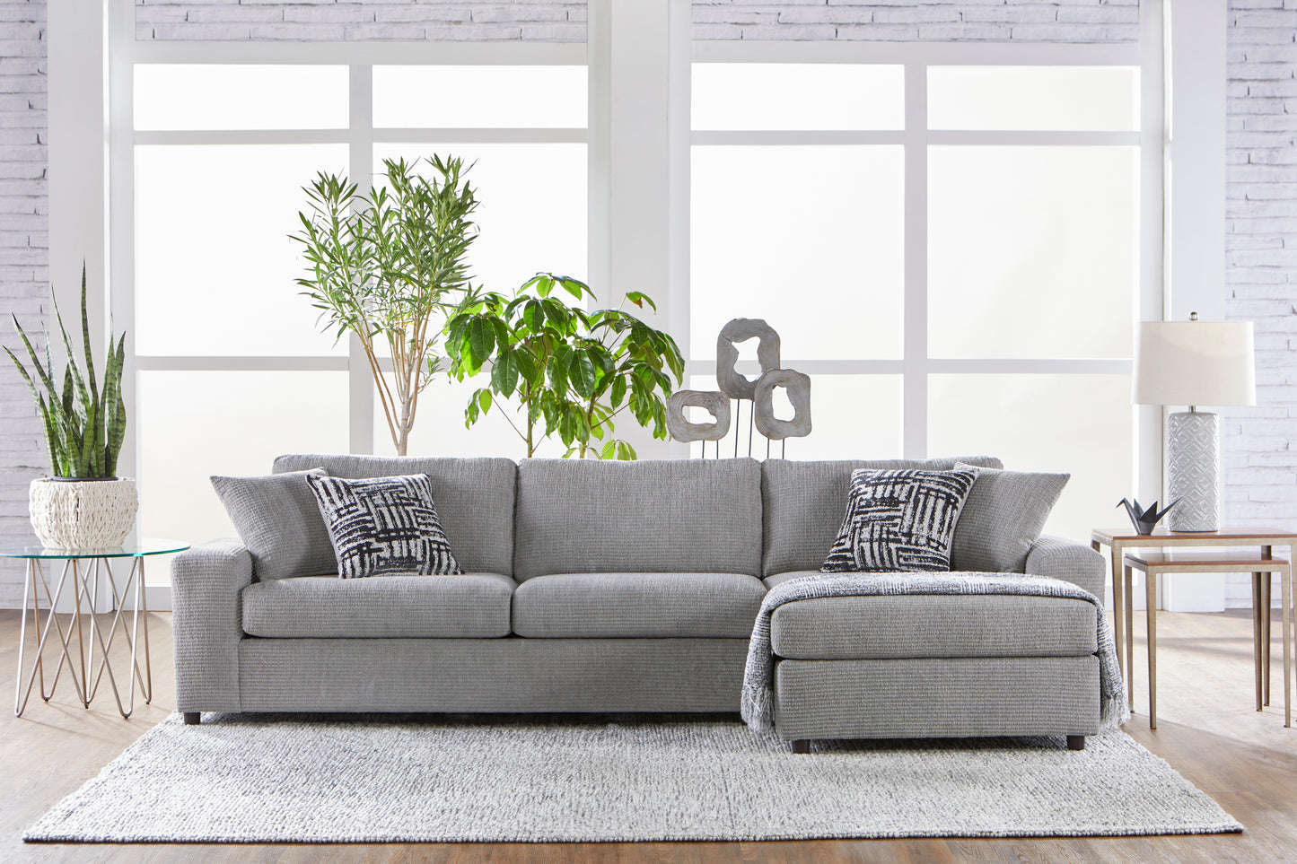 Shadow Gray Chaise Sectional Sofa