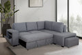 Langley Pop-Up Sleeper Sectional with Storage Chaise and Ottoman