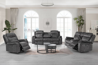 Park City Charcoal Gray Power Reclining Sofa and Loveseat