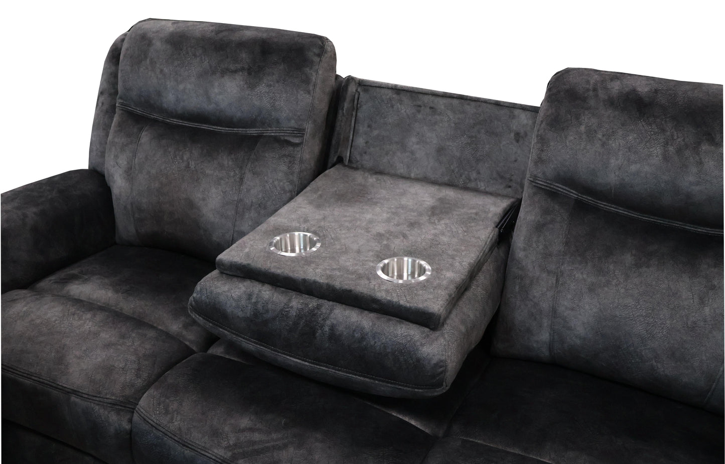 Park City Charcoal Gray Power Reclining Sofa and Loveseat