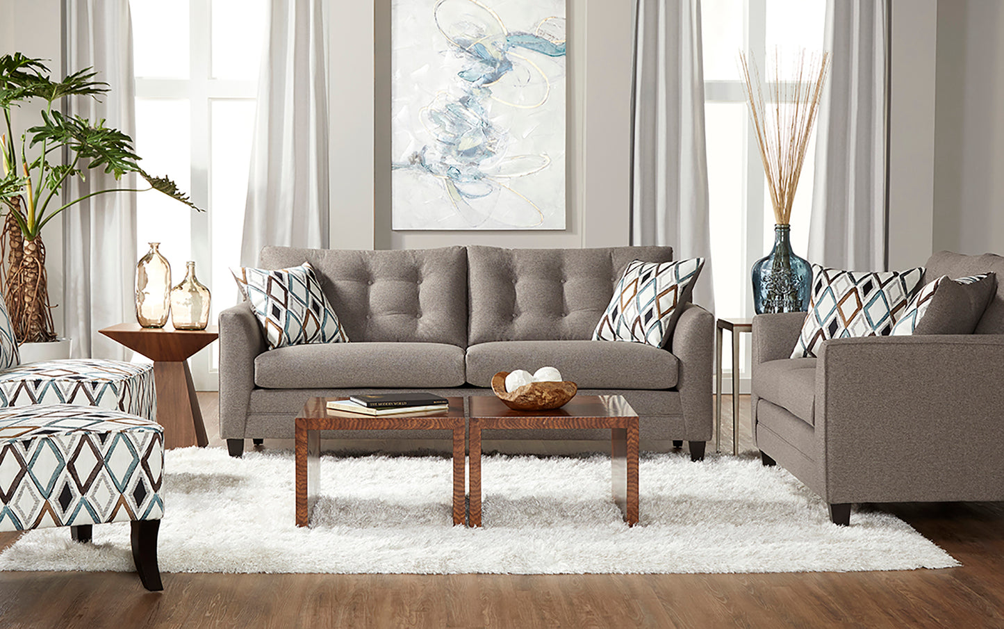 Wexler Flannel Sofa and Loveseat