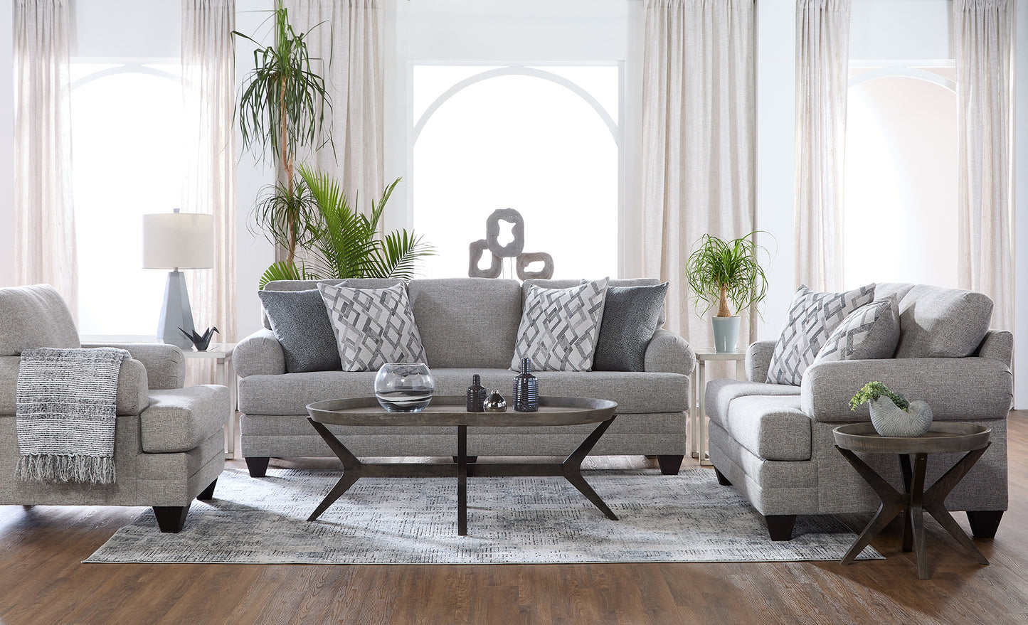 Bella Vista Pebble Gray Sofa and Loveseat