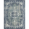 Angela Classic Traditional Blue Polyester Indoor Area Rug: 5' x 7'