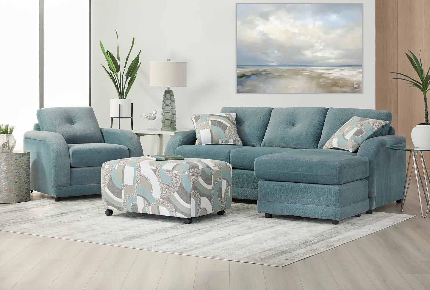 Aquamarine Chaise Sectional