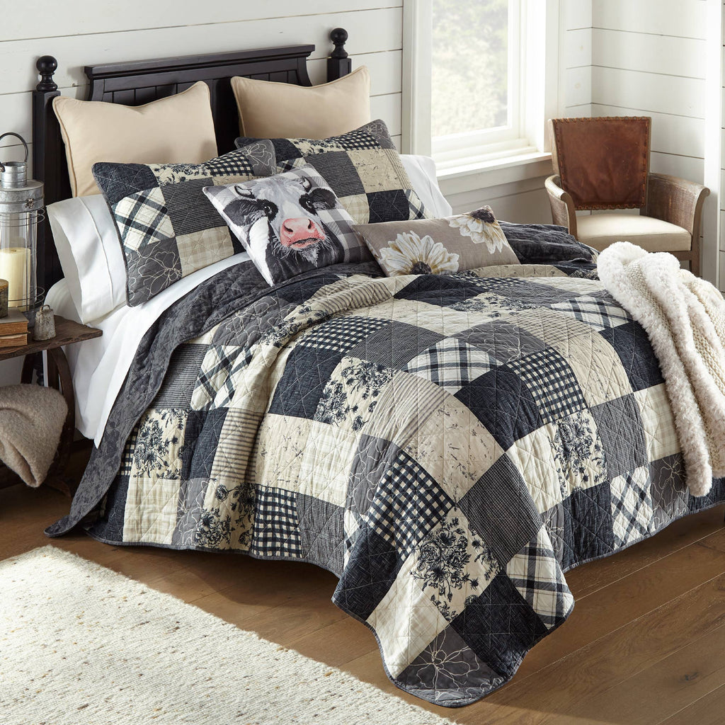 Donna Sharp Augusta 3pc Cotton Pieced Quilt Set: Queen