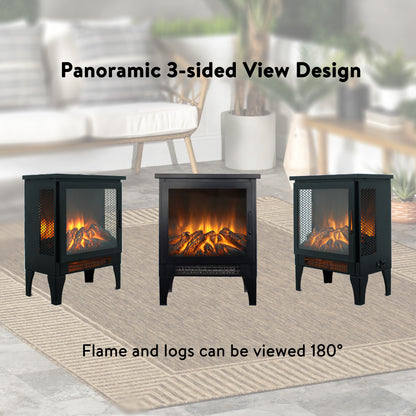 15 inch Freestanding Electric Fireplace Stove heater with 3D Flame effect