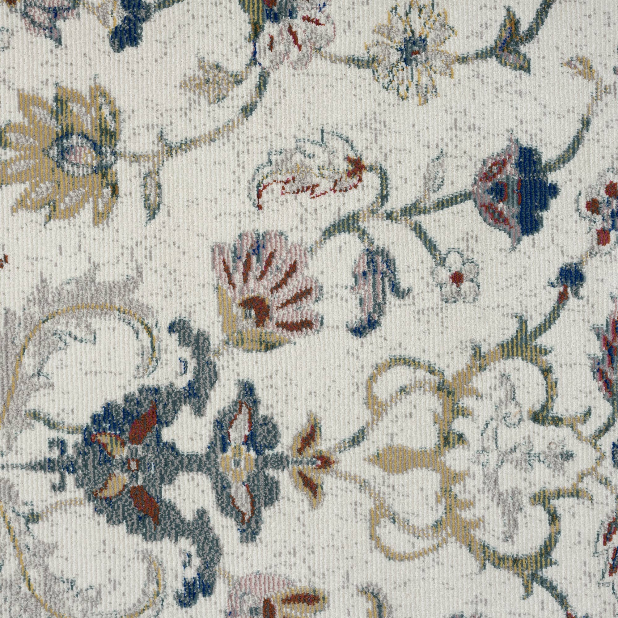 Garden Oriental Stylish Area Rug - Multi: Ivory/Blue / 5' x 8'