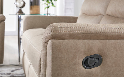 Mushroom Reclining Sofa and Reclining Loveseat