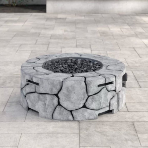 9'' H x 28'' W Fiber Reinforced Concrete Outdoor Fire pit(Stone Gray)