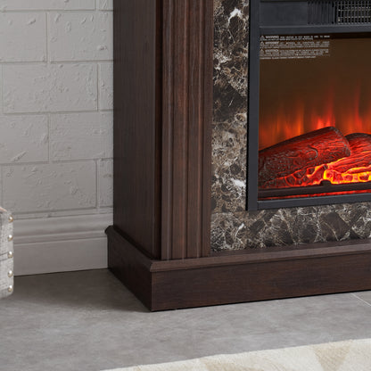 Electric Fireplace with Mantel,fireplace mantel surround with 23" Fireplace Insert, Adjustable Flame, Remote Control, Cherry,41.34"W*14"D*40"H