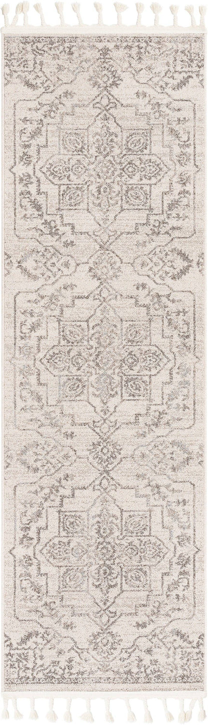 Valentina Oriental Medallion Pattern Brown Beige Kilim-Style: 5'3" x 7'3"