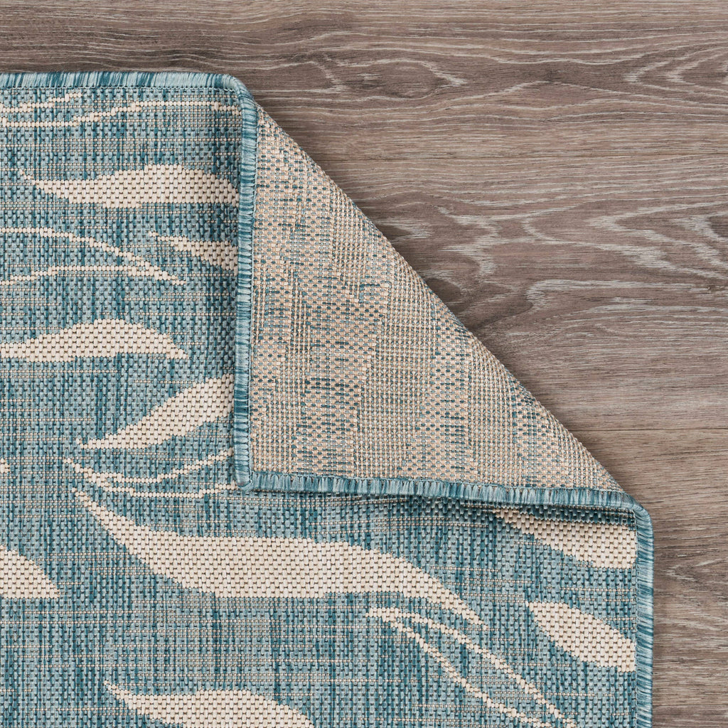 Samantha Tropical Turtle Reef Aqua Indoor Outdoor Area Rug: 5'3" x 7'