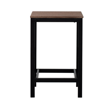 TREXM 5-Piece Compact Bar Table Set with Table and Stools - Modern Industrial Design, Space-Saving Furniture for Dining Room and Breakfast Nook (Dark Brown)