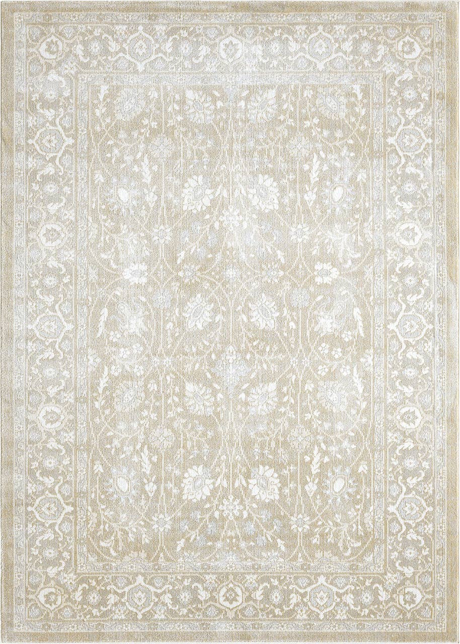 Dalia Floral Oriental Sand Indoor Outdoor Rug: 5'3" x 7'6"