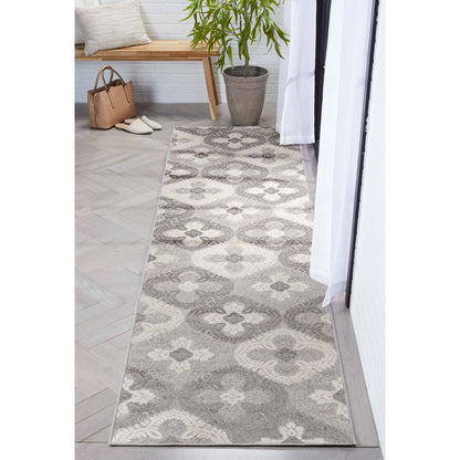 Loewy Modern Geometric Indoor/Outdoor Grey High-Low Rug: 5'3" x 7'3"