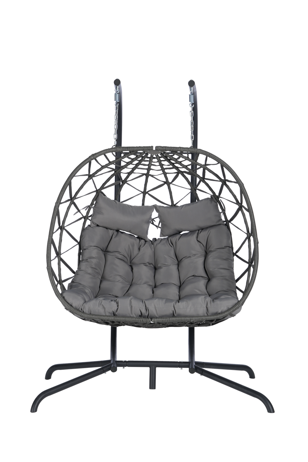 2 Person Outdoor Rattan Hanging Chair Patio Wicker Egg Chair