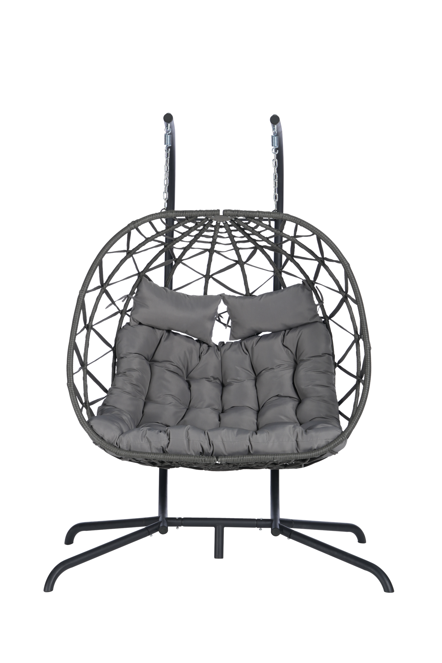 2 Person Outdoor Rattan Hanging Chair Patio Wicker Egg Chair