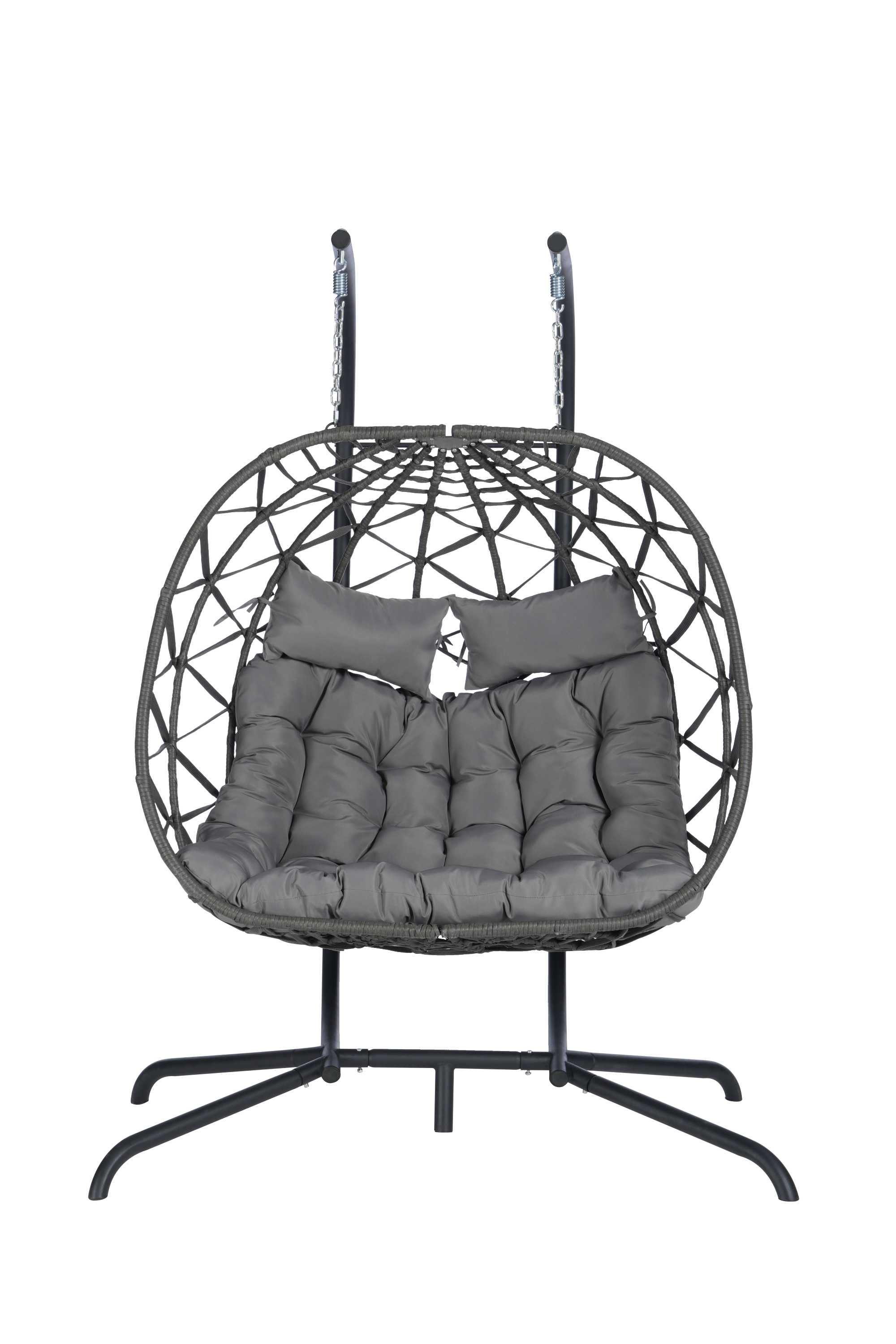 2 Person Outdoor Rattan Hanging Chair Patio Wicker Egg Chair