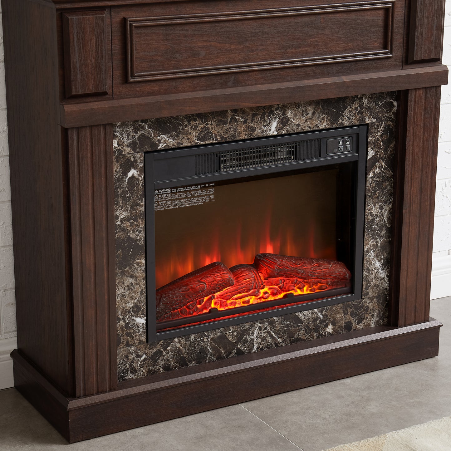 Electric Fireplace with Mantel,fireplace mantel surround with 23" Fireplace Insert, Adjustable Flame, Remote Control, Cherry,41.34"W*14"D*40"H