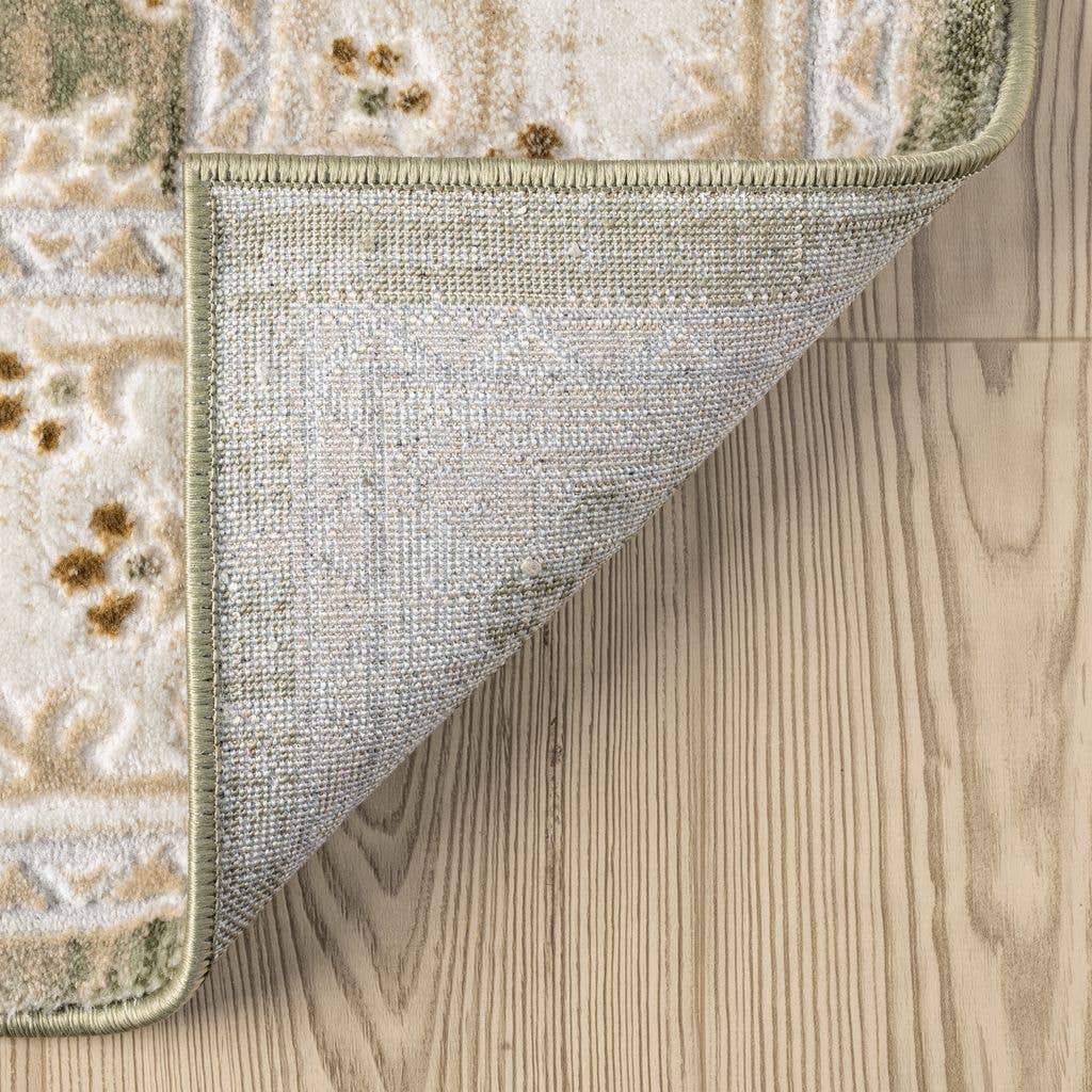 Abani Rugs Ivy Vintage Green Floral Area Rug: 5'3" x 7'6"