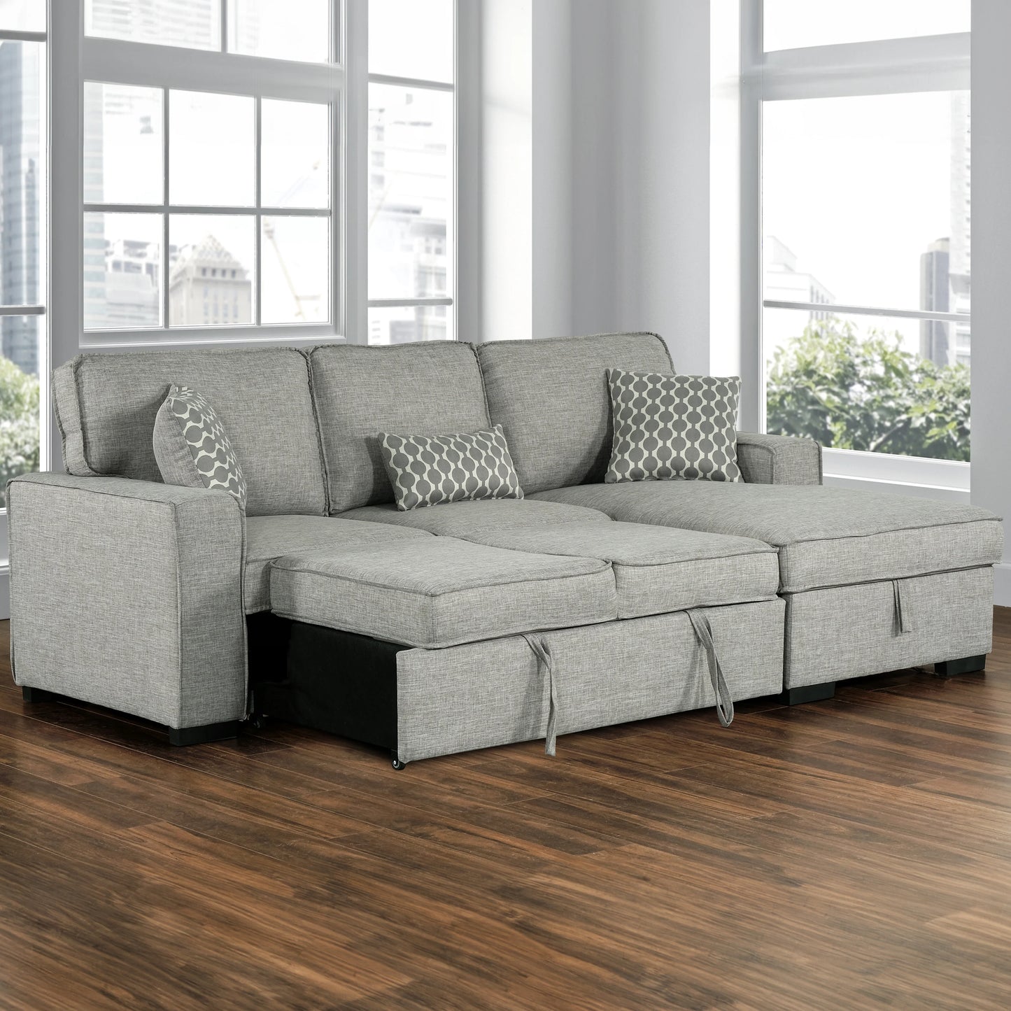 Bellissa Chaise Pull Out Sleeper Sectional