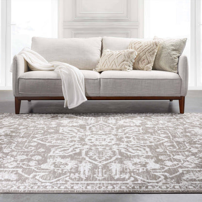 Disa Vintage Medallion Grey Soft Rug By Chill Rugs: 5'3" x 7'3"