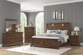 King size Brown USB Bedroom Set with LED Lights and Storage