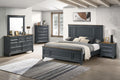 Two Tone Blue Gray Bedroom Set in King Size