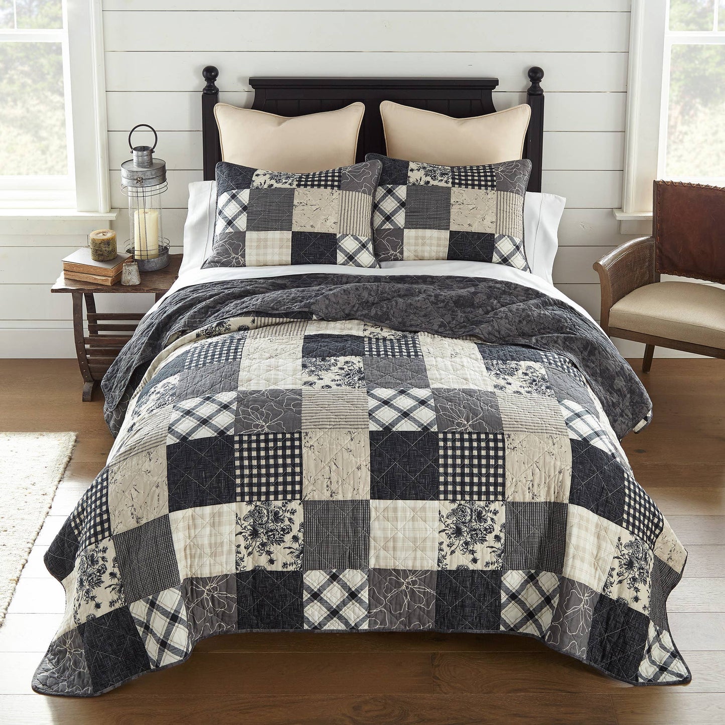 Donna Sharp Augusta 3pc Cotton Pieced Quilt Set: King